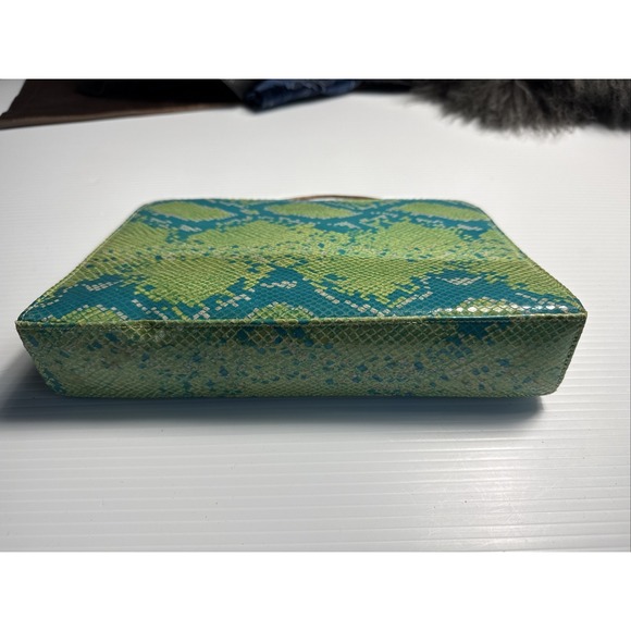 Timothy Hitsman Imatation‎ Snakeskin Handbag W Chain Spain Blue Green - Picture 5 of 11